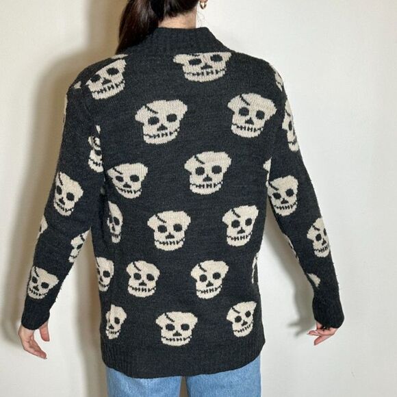 Remel London Softest Skull Cardigan Sweater Size M/L - Picture 3 of 4